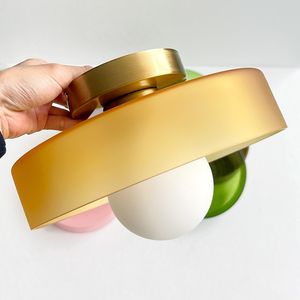 Lampadario nordico in ferro LED stile antico lampada da soffitto in vetro per corridoio corridoio ingresso sala scala illuminazione del balcone - Product Image 3