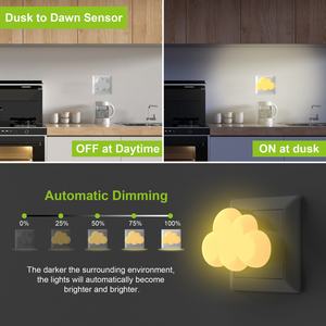 Lampe de nuit LED Creative Cloud à capteur de lumière, lampe de chevet pour chambre d'enfant, prise EU/US - Product Image 5