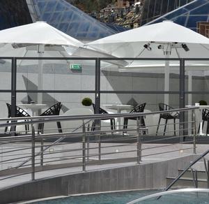 Sombrilla multifuncional de aleación de aluminio para exteriores, accesorio para <span class=keywords><strong>Patio</strong></span> comercial, resistente, con Led, para acampar con Red - Product Image 1