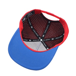 Casquette de baseball sportive 5 panneaux personnalisée de haute qualité, bicolore, broderie 3D avec trous découpés au laser, casquette de performance en gros - Product Image 6