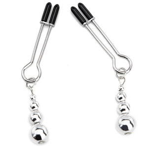 Pinzas Eróticas para Pezones Plateadas Ajustables para Mujeres, Juguetes para Adultos - Product Image 1