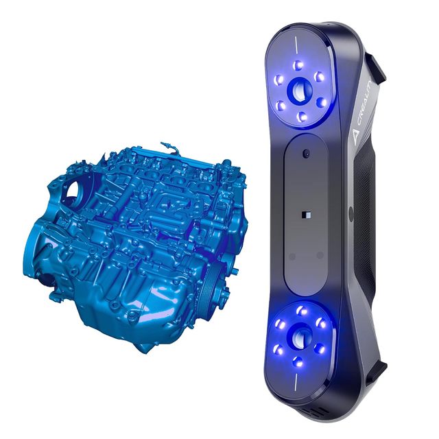 Creality CR-Scan Raptor 3D Scanner Industrial Design Fast 60fps Full-Color Scanning 0.02mm Accuracy Multiple-Line Blue