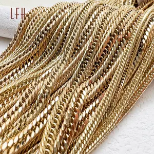Bulk Sale 18k Real Gold Jewelry Hollow Cuban Link Chain Real Gold Chain 18k With Certificate Saudi Gold Jewelry Pawnable 18k