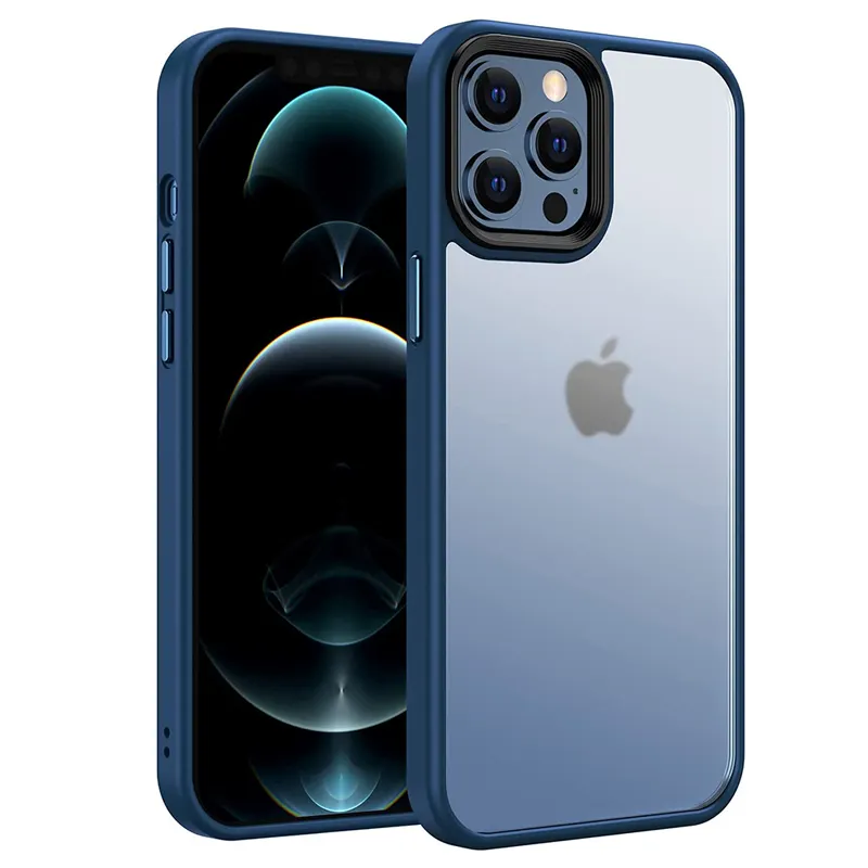 Grosir casing ponsel Premium pelindung tepi warna bening penutup belakang casing ponsel mewah untuk Iphone 14 13 Pro Max 15