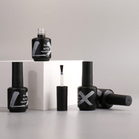 Flacon de vernis à ongles en verre personnalisé par le fournisseur, haute qualité, 5ml 10ml 15ml 20ml, noir, vide, avec impression sérigraphiée et bouchon avec pinceau