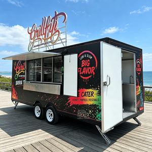 Camion de café mobile, remorque de boulangerie, concession de boissons et jus, barbecue, fenêtre de service commerciale, chariot de poulet frit - Product Image 2