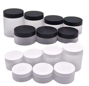 Pot cosmétique en PET blanc givré avec couvercles en plastique à vis 8oz 250ml pour crème corporelle et soin de la peau Poudre libre - Product Image 1