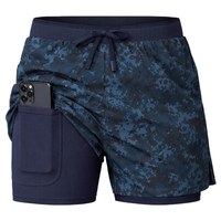 Shorts de sport pour hommes, doublés, tissés, 5 pouces, impression par sublimation, évacuation de l'humidité, extensible dans les quatre sens, avec ceinture élastique, OEM ODM