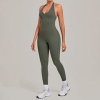 Combinaison de sport pour femme ARCHNANO, col halter, effet ventre plat, tenue de yoga une pièce, dos ouvert, combinaison de gym, logo personnalisé