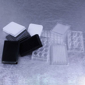 AMA Plaque de culture cellulaire Fournitures de laboratoire Plastique stérile traité TC jetable <span class=keywords><strong>96</strong></span> puits Microplaque à fond plat noir - Product Image 4