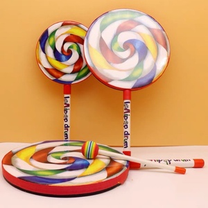 Wholesale Orff Percussion <b>Instruments</b> 8 Inch Wooden Lollipop Drums <b>Musical</b> Hand Drums Early Educational Rhythm Drum for Children - Product Image 2