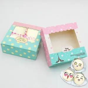Desechable caja de embalaje de papel Eco amigable pastel contenedores cajas de la Magdalena para panadería