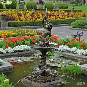 आउटडोर डेकोर कास्टिंग पानी की सुविधा कांस्य करूब फव्वारा - Product Image 6