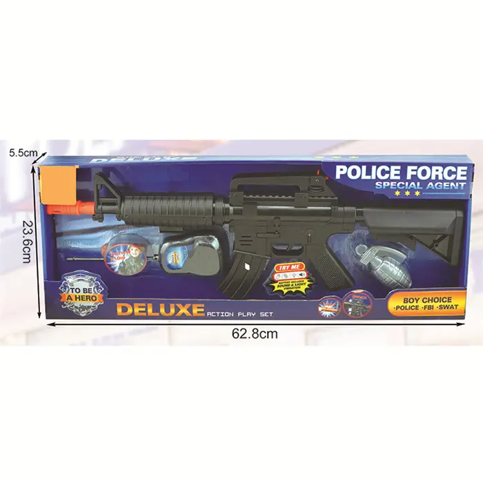 Kids play set toy guns with light police gun toy pretend play set