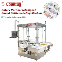 Étiqueteuse automatique rotative verticale pour bouteilles rondes, capacité maximale de 700 bouteilles par minute, pour l'étiquetage des flacons de liquides oraux, des ampoules et des flacons.