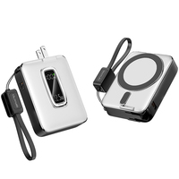 Vente en gros 10000mAh ABS chargeur sans fil batterie externe magnétique 18W Smart Phone Station de charge avec écran d'affichage LED