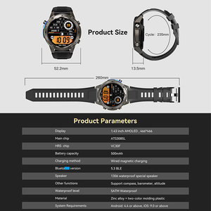 นาฬิกาสมาร์ทวอทช์รุ่นใหม่ DM56 GPS สำหรับเล่นกีฬา หน้า<span class=keywords><strong>จอ</strong></span> AMOLED กันน้ำ 5ATM วัดความกดอากาศ วัดความสูง วัดค่าความกดอากาศ วัดค่าความสูงเหนือระดับน้ำทะเล พร้อมฟังก์ชั่นตรวจสอบสุขภาพ สำหรับผู้ชาย - Product Image 6