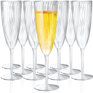 Lot <span class=keywords><strong>de</strong></span> 16 flûtes à <span class=keywords><strong>champagne</strong></span> en plastique transparent <span class=keywords><strong>de</strong></span> 6 oz, jetables, rigides, design monobloc, vente en gros - Product Image 1
