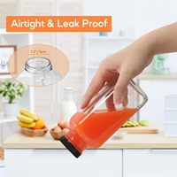 3 Packs de bouteilles d'eau en verre réutilisables de 12 oz 360ml pour le jus de lait Kombucha gingembre boisson verrerie sérigraphie