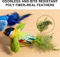 Jouet interactif pour chat, 3 pièces, oiseau qui chante et qui bat des ailes, simulation interactive d'oiseau, jouets pour chat en forme d'oiseau volant pour chats d'intérieur