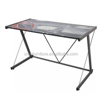 Vente en gros Guangdong PC Desk Convertible et fabriqué en acier et en verre Table de jeu au design simple pour l'école