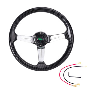 Volante de acrílico de 14 pulgadas (345 mm) estilo carreras con 3 radios para modificación de automóviles - Product Image 3