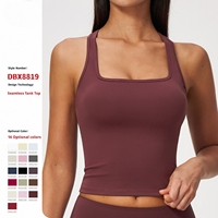 Débardeur de sport pour femme, coupe ajustée, séchage rapide, dos brossé en forme de H, pour la course, le fitness et le yoga
