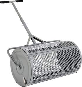 Compost Spreader for <strong>Lawn</strong> and Garden <strong>Topsoil</strong> with Adjustable Handle Metal Roller Spreader for Yard Work - Product Image 1