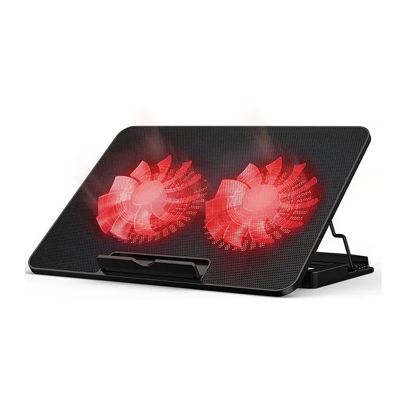 Best Selling 2 Usb-poorten Fans Draagbare Laptop Cooling Cooler Stand Verstelbare Windsnelheid Laptop Koel Pad Voor 17 Inch laptops