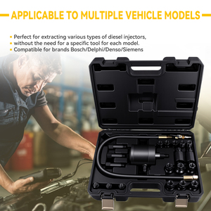 Podofo Juego de 21 Herramientas Neumáticas para Extracción Rápida de Inyectores Diésel, Extractor Neumático, Herramienta para Vehículos, Juego de Herramientas Automotrices - Product Image 2