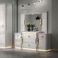Juego de Muebles de Dormitorio de Lujo Completo Turco al por Mayor, Almacenamiento para el Hogar, Cama Doble, Estructura de Madera, Tamaño King, Juego de Muebles de Dormitorio Modernos