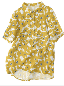 <span class=keywords><strong>Camicia</strong></span> da <span class=keywords><strong>donna</strong></span> a maniche corte con stampa astratta a pois e mezza abbottonatura - Product Image 3