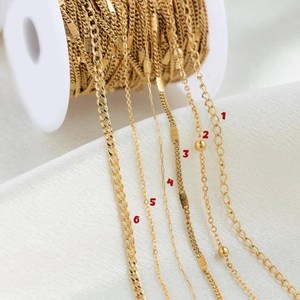 Moda paslanmaz çelik su geçirmez 18k altın dolgulu zincir rulo uzatma O çapraz zincir takı vücut zinciri diy takı yapmak - Product Image 5