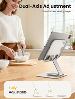 Support de tablette rotatif à 360° Lamicall STDT02, support de bureau réglable en aluminium, support de téléphone, berceau pour tablettes de 4,7 à 13 pouces