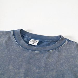T-shirt Homme Épais Délavé à l'Acide Haute Qualité 230 g/m² Vintage Effet Usé Oversize Impression Personnalisée - Product Image 3