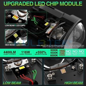เลนส์โปรเจคเตอร์ไฟตัดหมอก BULBTEK AF202T ขนาด <span class=keywords><strong>2</strong></span> นิ้ว แบบ Bi LED กำลังไฟ 116W ความสว่าง 5600LM พร้อมพัดลมระบายความร้อน 3 สี สำหรับรถยนต์ Toyota Honda และรถยนต์ทั่วไป - Product Image 4