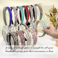 Support de rangement double niveau en acrylique pour bandeaux et accessoires capillaires, idéal pour coiffeuse