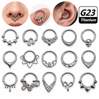 CRYSPURE Anneau segmenté articulé en titane G23 poli pour piercing septum, daith, hélix, cartilage, nez – Cadeau pour elle