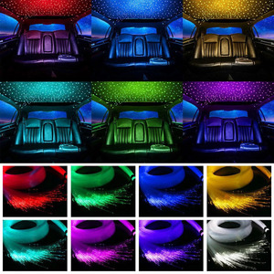 Luz Ambiental Interior para Auto 4 en 1 de 12V, Control Remoto por Aplicación, Luz Ambiental de Fibra Óptica de Colores con Efecto de Cielo Estrellado - Product Image 6