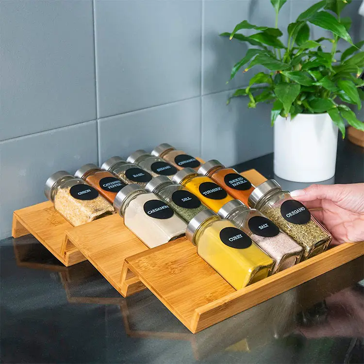 Bamboo Spice Rack Bamboo Spice Rack Shelf-Versatile 3 Tier Standing Pantry Shelf For Kitchen Storage