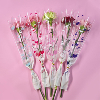 Manchons pour fleurs individuelles Evergreenwrap, cadeau pour la Saint-Valentin, papier d'emballage pour fleurs en plastique translucide et imperméable