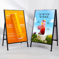 Stand Poster Lipat Logam A-Frame Heavy Duty 24 X 36 Inci, Dapat Disesuaikan, Perakitan Mudah, Modern, Portabel, Display Lantai