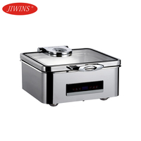 Réchaud de buffet électrique en acier inoxydable commercial pour hôtel, réchaud de buffet de luxe, ensemble de buffet, contrôle de la température, 5,5 L, 220-240 V
