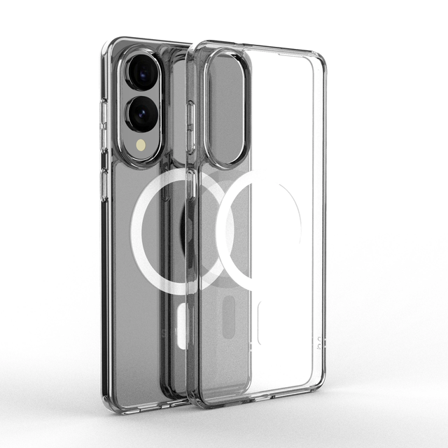 High Clear Luxury Magnetic TPU PC Phone Case for Samsung Galaxy S25 Edge Wireless Charging Back Cover