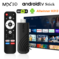 MX10 Allwinner H313 Quad Core HDTV STB Android 13.0 4K 2GB RAM 16GB ROM WiFi de Doble Banda 1 Año de Garantía