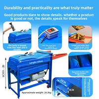 Nouveau modèle de décortiqueuse de maïs automatique à double tambour avec moteur ; Machine électrique domestique compacte pour le décorticage et le blanchiment en une seule étape