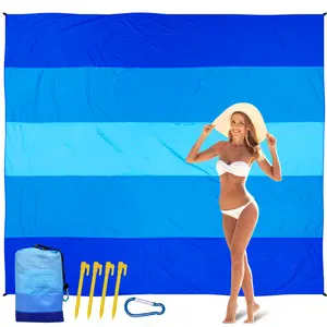 Popular Beach Blanket 4-7 Adults Oversized Lightweight Waterproof Sand Proof Large Picnic Mat For Travel Camping Hiking Picnic