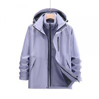 Veste 3 en 1 pour homme avec logo personnalisé, imperméable, coupe-vent, manteau d'hiver, doublure en sherpa amovible, capuche, veste de randonnée en plein air, veste hardshell pour homme