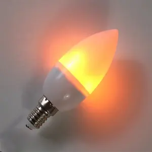 مصنع LED لهب تأثير ضوء لمبة شمعة E27 الخفقان مصباح متوهج على شكل شعلة LED الخرز مقلد ديكور الإضاءة