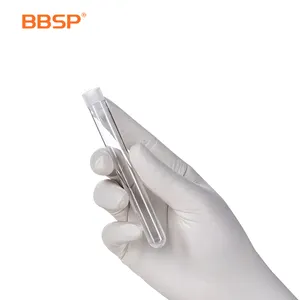 Bbsp 12*60 Tot 40*200Mm Doorzichtige Ps Plastic Reageerbuis Met Flens Plug Dop Voor Lab